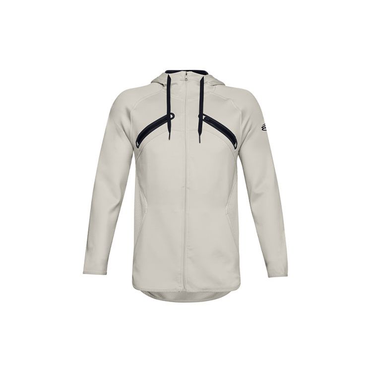 UA Curry Stealth Basketball Hoodie Jacket Men Jacket White 1356996-110