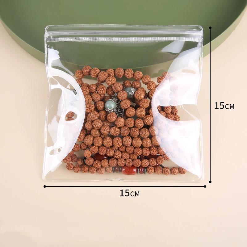 10-100 pièces 0,44 mm PVC Transparent Sac de Rangement pour Bijoux 5x7-10x26cm Boucles d'oreilles Colliers Montres Bagues Bracelets Sac d'Emballage Scellé