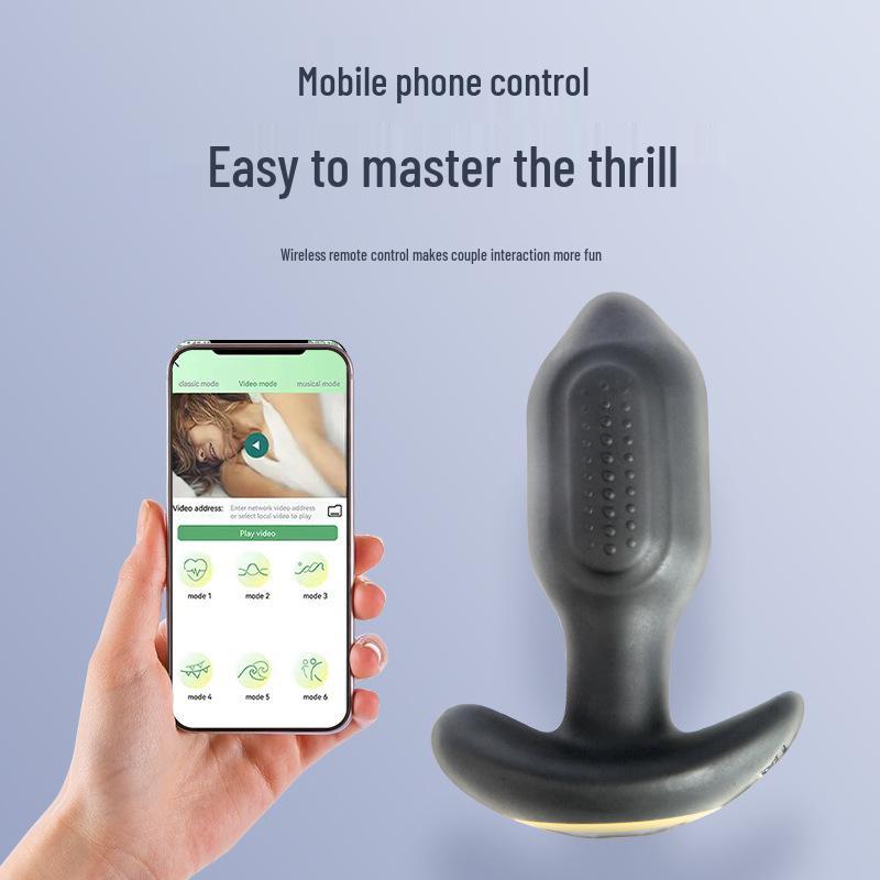 APP-Controlled Silicone Butt Plug: Rotating, Vibrating Little King Kong