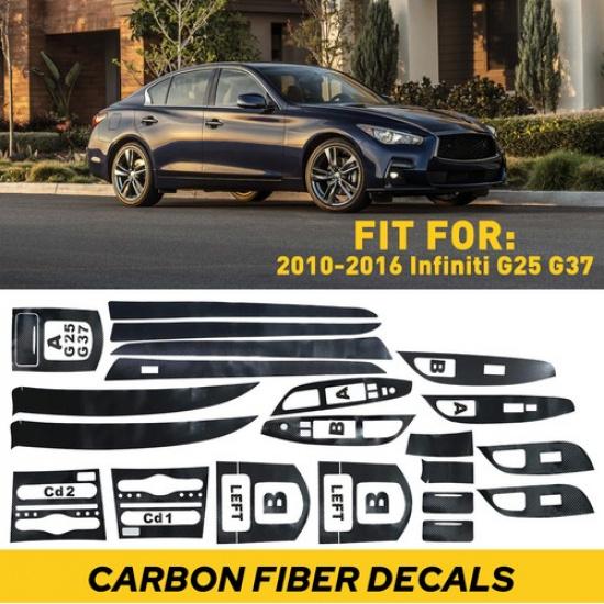 

For Infiniti G25/G37 Console carbon Fiber Center Interior Molding Sticker-Decals