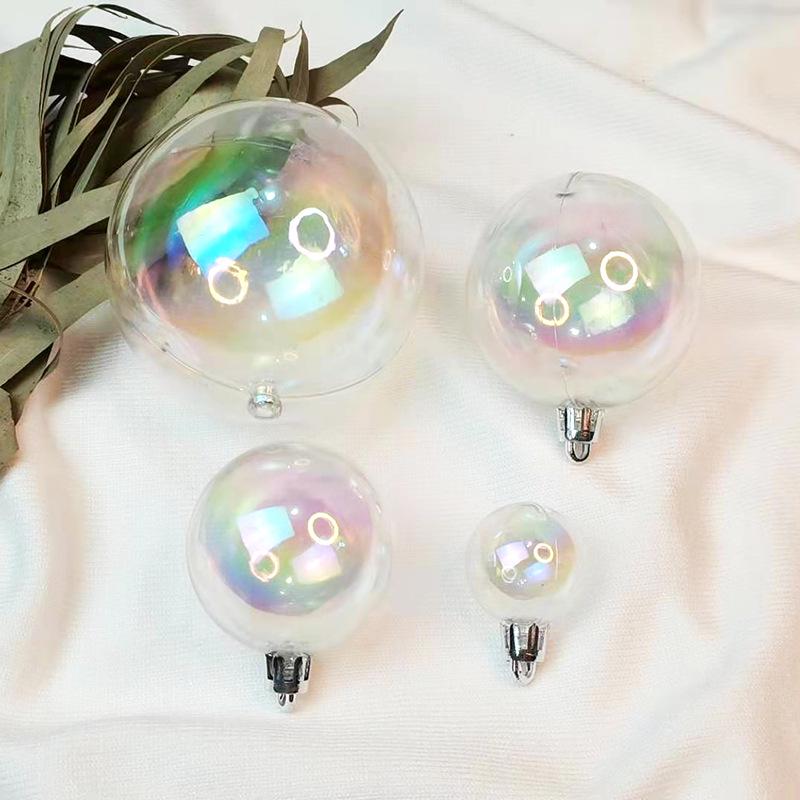 Iridescent Seven-Color Transparent Christmas Ornament Ball for Tree & Birthday Party Decor