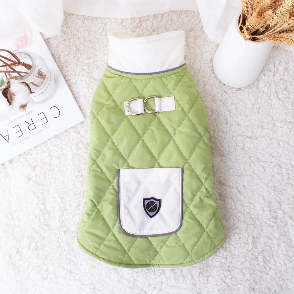 

New Arrival Dog Clothes in Orange Blue Green Warm Autumn Winter Two-Legged Solid Color Dog Sweater with Pockets for Dogs XXL зелений