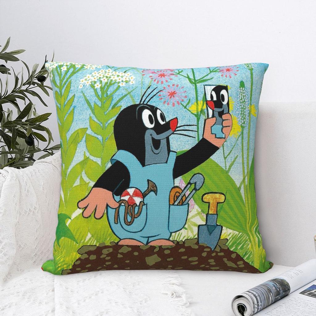 Mole Happy Krtek Square Pillowcase Cushion Cover Pillow Case Throw Pillow Cover for Home Sofa Living Room