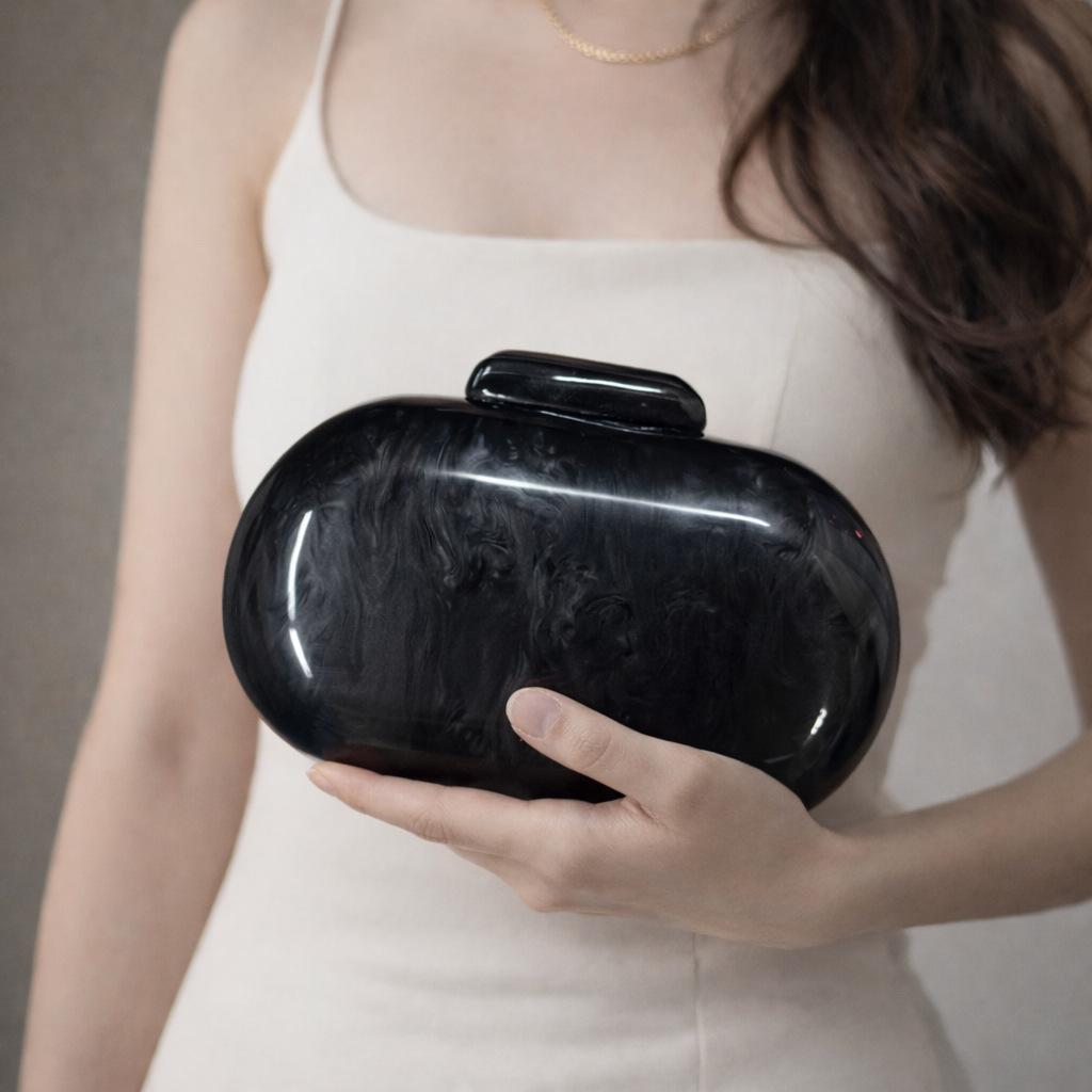 Women'S Bag Oval Shell Goose Egg Acrylic Fashion Dinner Bag Shoulder Oblique Span Bag