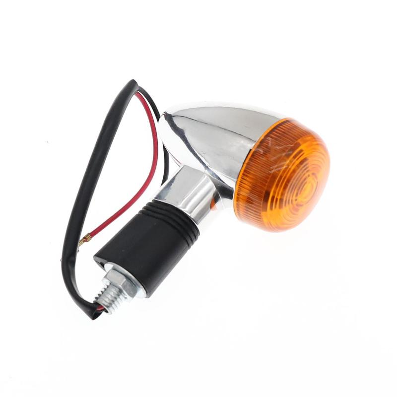 Shockproof 12V Motorcycle Turn Signals 10mm Amber Lights for Cafe Racer Scooter Universal