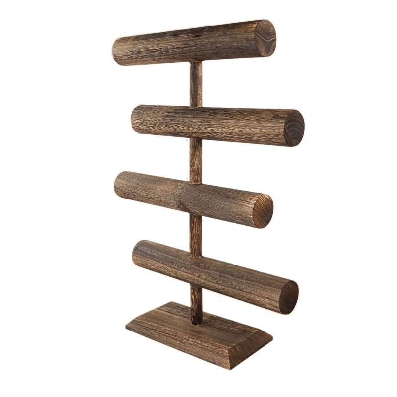 Multi Level Bangles Rack 4 Tiers Wooden Jewelry Display Stand Bracelets/Necklaces/Wristchain Ornament Holder for Women 1