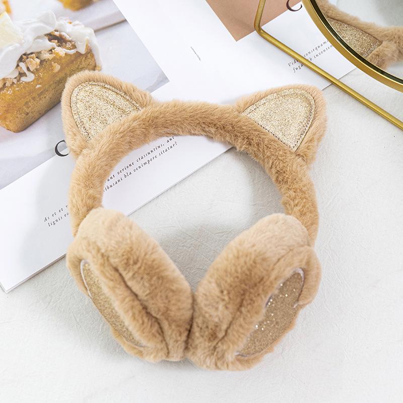 Winter Plush Cat Ear Earmuffs for Women & Children - Warm & Retractable