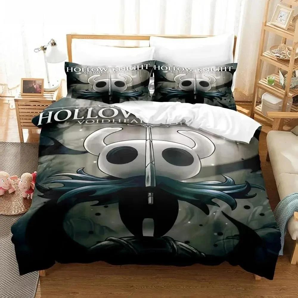 Ensemble de literie Anime Hollow Knight Housse de couette Taie d'oreiller Imprimé 3D Garçons Taille Simple/Queen/King Luxe Cadeau de Chambre à Coucher 140x200cm (2pcs)