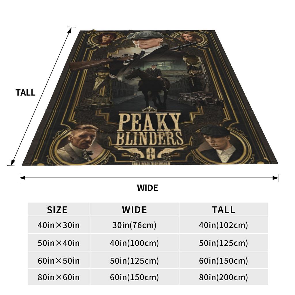 P-Coperta Peaky Blinders Tommy Shelby Flanella Invernale Serie TV Portatile Leggera Sottile Coperta da Lancio per Divano Letto Trapunta Peluche