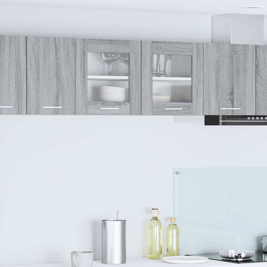 Wall Cabinet Grey Sonoma and White 80 x 31 x 40 cm Engineered Wood