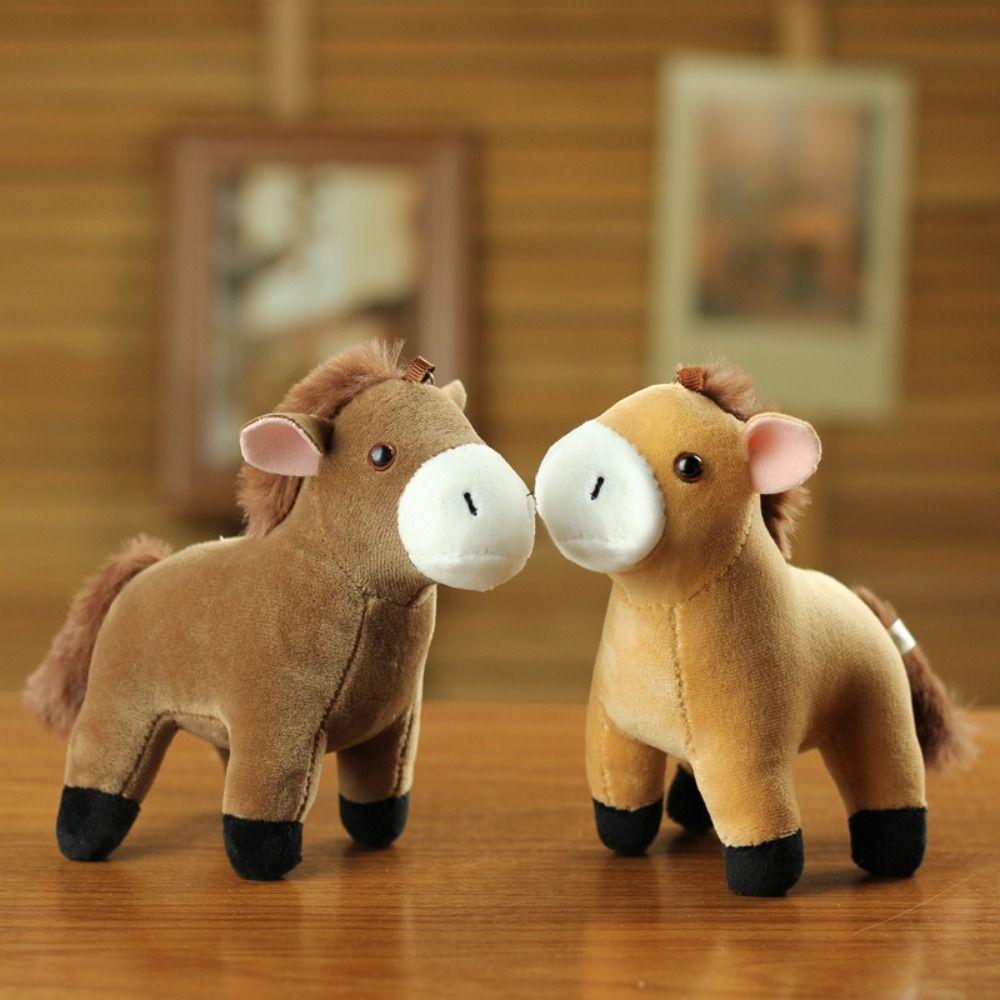 Cute Cartoon Stuffed Horse Doll Stuffed Animal Little Horse Keychain Bag Pendant