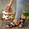 New Large-sized Sandals, Women's Shoes, Velcro Flat Slippers