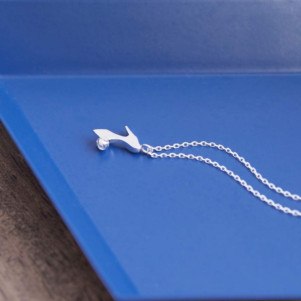 [cloud jewelry] Cloud Jewelry WSN-2 Cinderella Shoe High Heel Miniature Pendant Women's Necklace [Wooden Gift Box Included] Sterling Silver 925 wsn-2