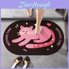 Hippo Animal Prints Waterproof Nonslip Bath Mat For Bathroom And Entryway Use