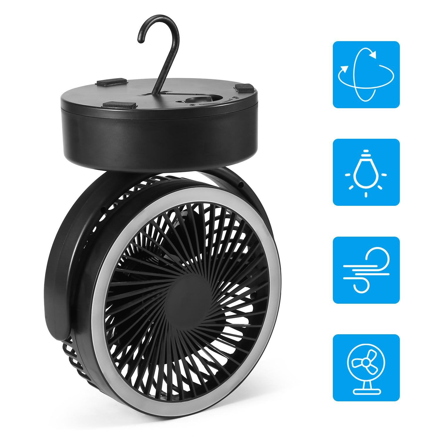 

Portable Battery Camping Fan with LED Lantern Battery Operated Desk Fan with ing Hook for Home Tent Car Emergency Camping Hiking Fishing