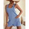 Summer Casual Fashion Plus Size Shorts Jumpsuits Women Elegant Vintage Solid Loose Women Playsuits Simple Vacation Beach Office Ladies Rompers 26354