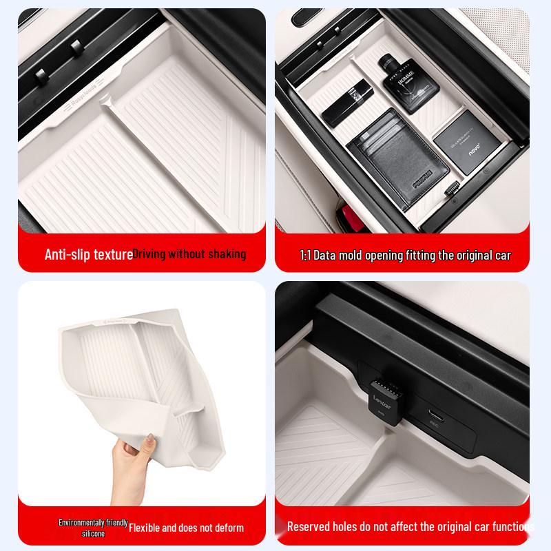 Ideal i6i8 Armrest Console Storage Box - Car Interior Silicone Organizer
