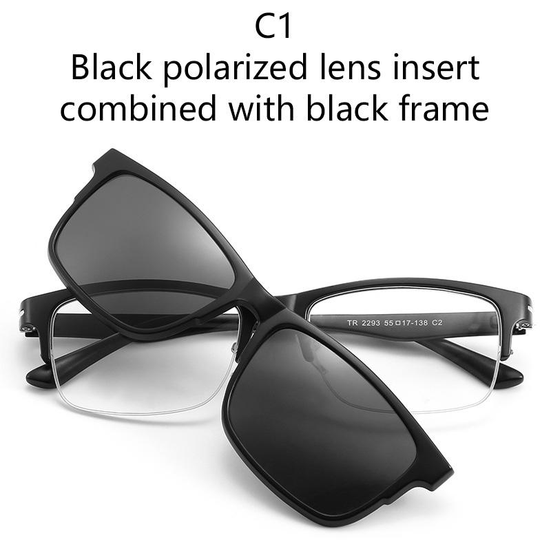 2 In 1 Optical Lens Sunglasses Lens Magnetic Clip Set Colorful Sunglasses Myopic Eyeglasses Metal Half-Frame Design