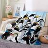 1Pc Penguin Family Portrait Blanket Soft And Comfortable Casual Warm Camping Travel Christmas Halloween Xmas Gift M92486