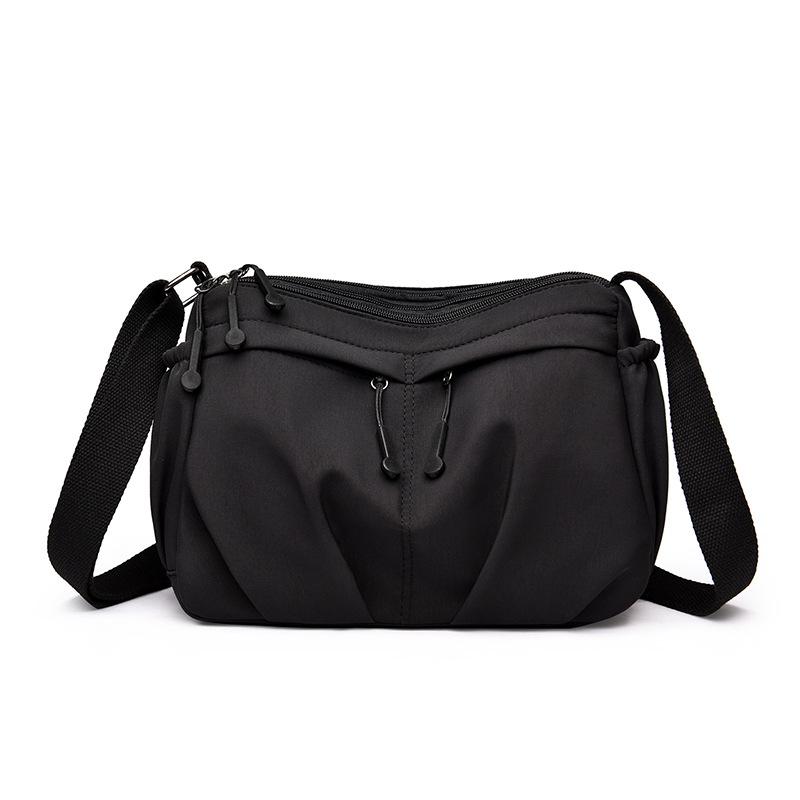 Сумка через плечо - Простой дизайн, Большая вместимость, Многослойная, Легкая, Однолямочная сумка чёрный