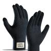 Autumn And Winter Men Padded Thicken Jacquard Touchscreen Gloves Warm Wool Gloves for Cold Weather