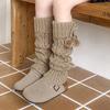 Girls Socks Spring Fall Korean Flipped Calf Sleeve Children Warm Autumn Winter Piled Socks Twisted Sock Sleeve