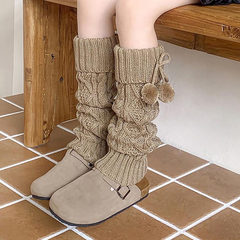 Girls Socks Spring Fall Korean Flipped Calf Sleeve Children Warm Autumn Winter Piled Socks Twisted Sock Sleeve