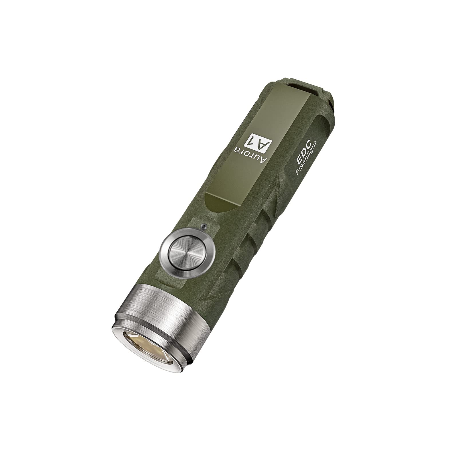 

RovyVon Aurora A1 Keyring 650 Lumens Outdoor EDC Mini Rechargeable LED Everyday Portable Torch Flashlight, Ultra-Bright Flashlight, (Military Green) зелений
