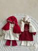 Infant Girls' Winter Lace Plush Princess Dress with Christmas Embroidery