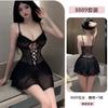 Original Sexy Pure Desire Style Lace Seductive Halter Nightgown Women's Romantic Underwear See-through Uniform Pajamas 8889
