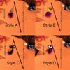 Cat Accesories Decorative Halloween Cat Teaser Stick Feather with Bells Cat Wand Toy Plush Cat Teaser Wand Halloween