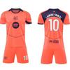 Barça Away Orange No. 10 Football Kit, Sizes 14-3XL