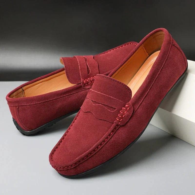 Mode Neue Herren Slipper Rot Farbe Spitzschuh Exportqualität Bequem Große Größe Lässige Flache Schuhe