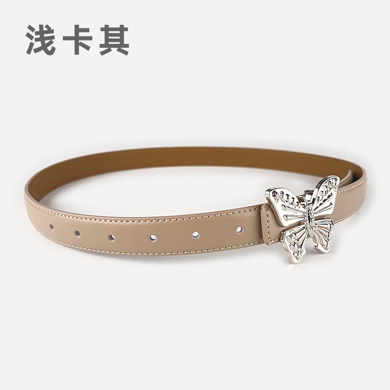 Leather Ladies Belt Butterfly Women'S Cowhide Belt With Casual Jeans Belt