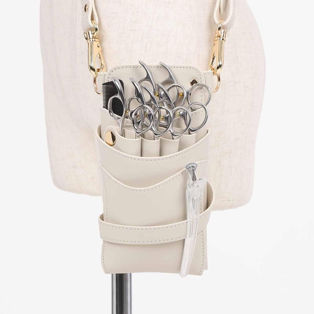 DEEDS Sienna Scissor Case Milk for and Trimmers S-393 (4-6 Scissors) - Latte, Hairdressers, Barbers,