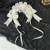 Lace Bowknot Hairhoop for Women Girl Sweet Ribbon Lace Headband Cosplay Costume Party Headdress for Anime Show