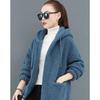 Lambswool Women's Fleece-Lined Zip-Up Sweatshirt – Loose Fit Korean Style, Autumn/Winter, Thick Teddy Fleece.