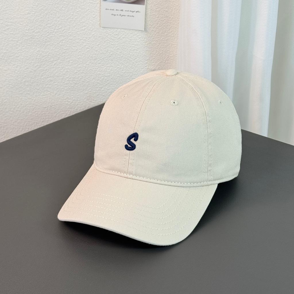 Fashion Hat Minimalist Embroidery Letter S Baseball Cap Children's New Soft Top Wide Brim Fashion Shade Couple Cap