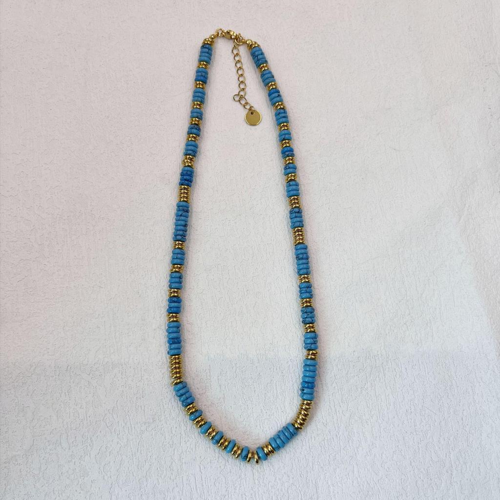 Colorful Semi-Precious Stone Beaded Necklace - Handmade Vintage Clavicle Chain with Optional Multi-Color Design
