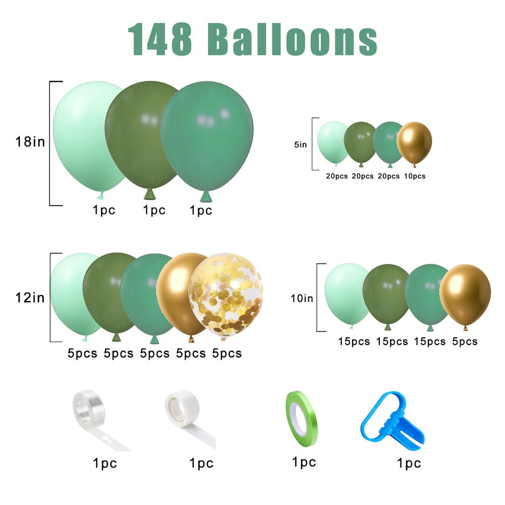 109Pcs multi-color latex balloon set suitable for birthday parties, weddings, Valentine's Day party decoration