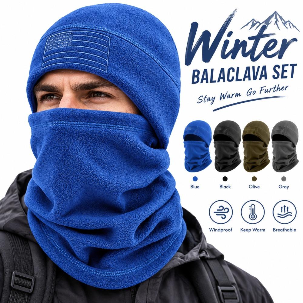 Windproof Hat and Scarf Set Breathable Ear Protection Hat Fashion Pullover Hat  Winter