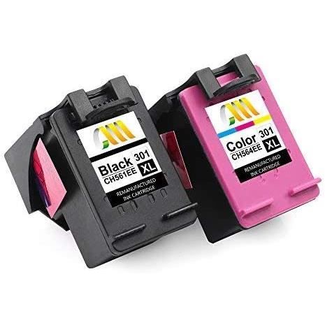 CMCMCM Refanufacturées Compatible pour HP 301 301XL Cartouches d’encre Travail pour l’envie 4500 5530 4502 Deskje