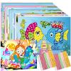 4-12pcs Cartoon Diamond Crystal Mosaic Sticker Painting Hanmade DIY Color Diamond Painting Paper Creative DIY Art Kits