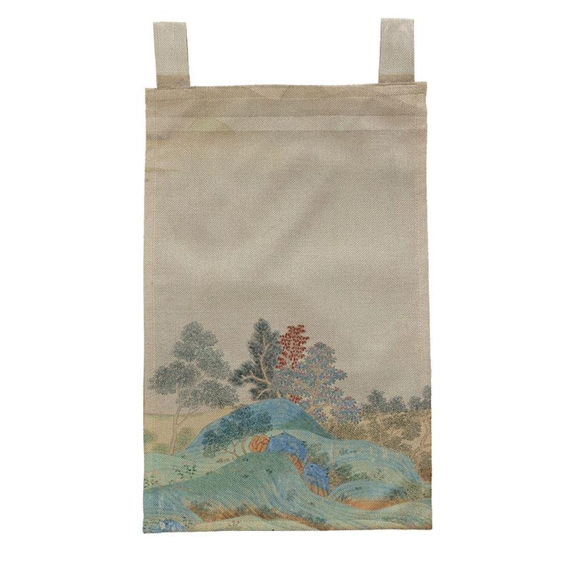 Chinese Ink Style Short Curtain Homestay Restaurant Signboard Teahouse Partition Kitchen Hanging Curtain Noren Decor Drapes
