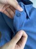 Women's French Blue Linen Shirt, Summer Lightweight Loose Fit, Long Sleeve Sun Protection Top
