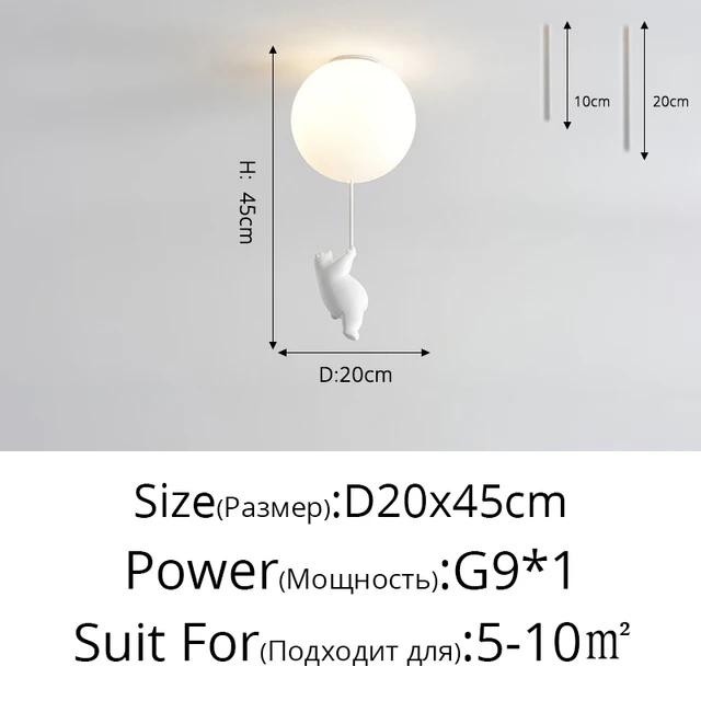 Cartoon Bear Baby Led Chandeliers Balloon Lights Children Bedroom Living Dining Room Pendant Hanging Lightings Designer Lamps