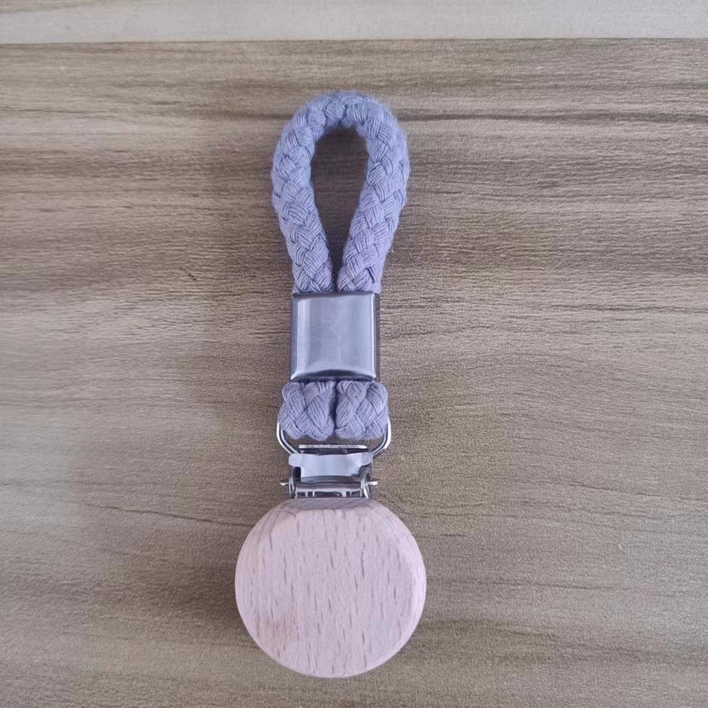 1/2pcs Multi Functional Non Perforated Kitchen Towel Clip, Woven Rope, Beech Wood Round Head Storage, Bathroom Clip