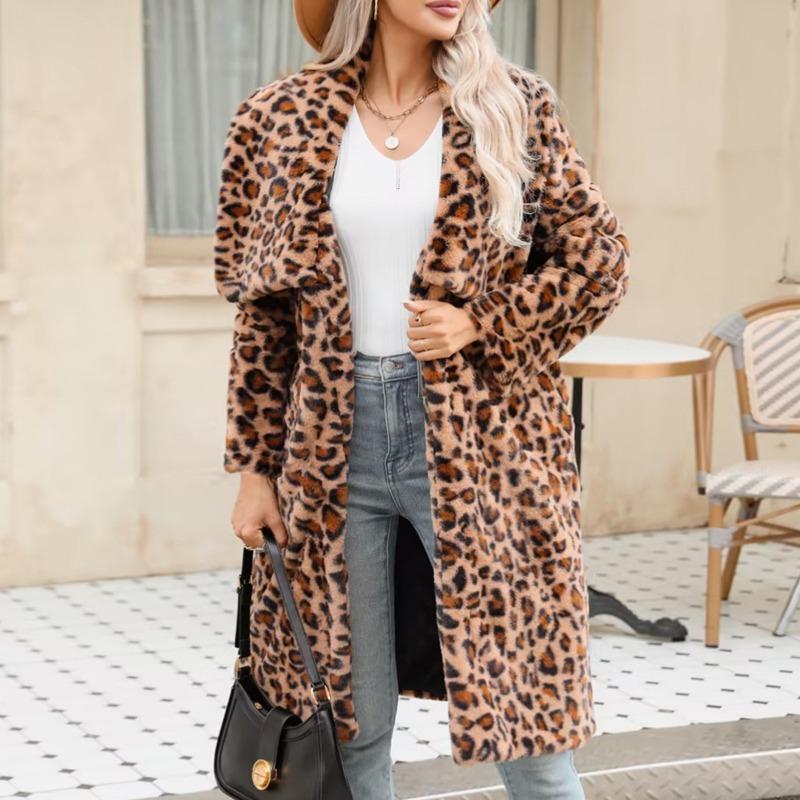 

00 Повседневное пальто из искусственного меха с большим лацканом, плюшевое длинное пальто, теплое для осени и зимы XXXL