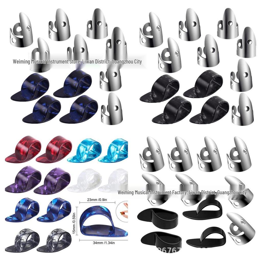 Adjustable Metal Thumb and Finger Picks Holder Cover