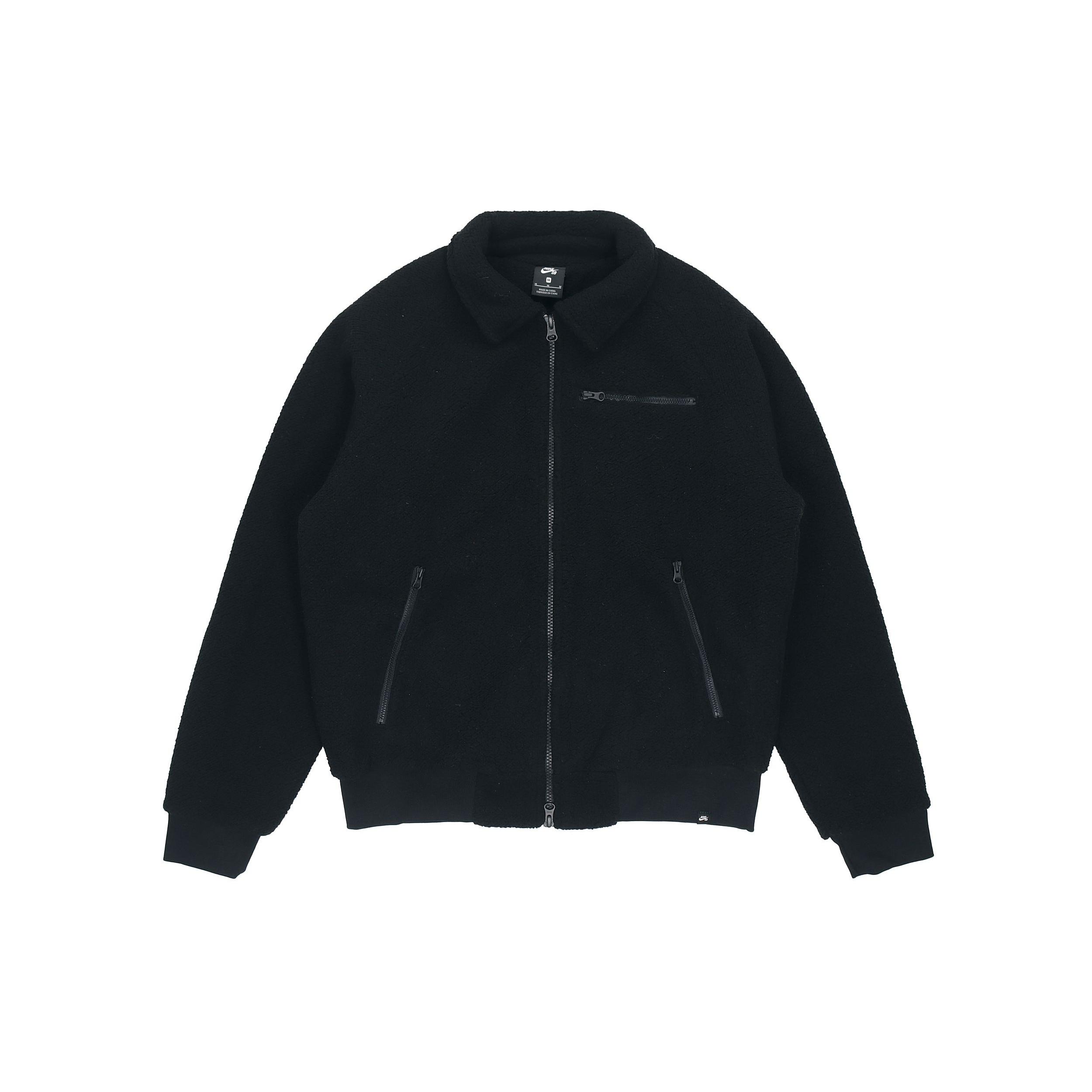 Nike SB Sherpa Casual Zipper Design lapel Skateboard Jacket Black Men s DM0873-010 S